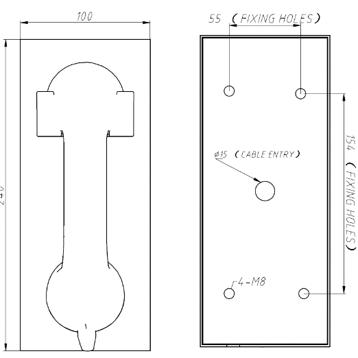 Drawing JR202-CB Montaje pared