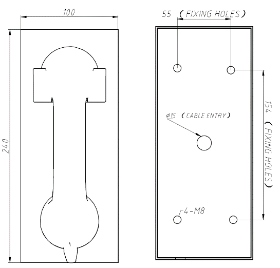 Drawing JR202-CB Montaje pared