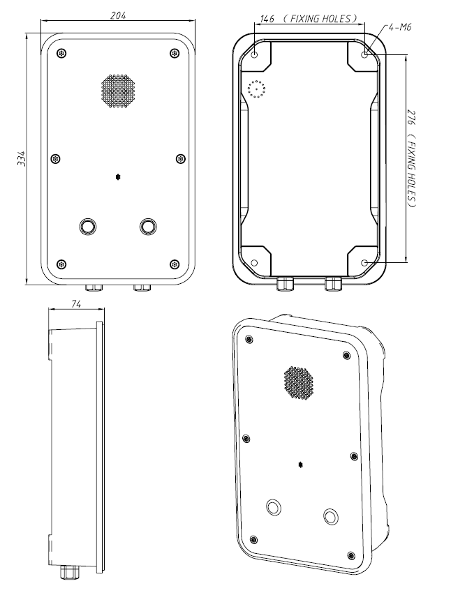 Drawing Telefono industrial JR104-2B